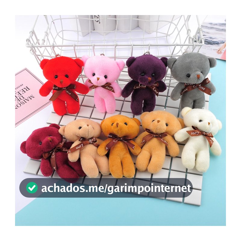 12cm Multicolor Boneca Urso De Pelúcia Ursinhos Carinhosos pelúcia Pingente Porta-Chaves Criativo Pequena Bolsa De Presente Acessórios Infantil