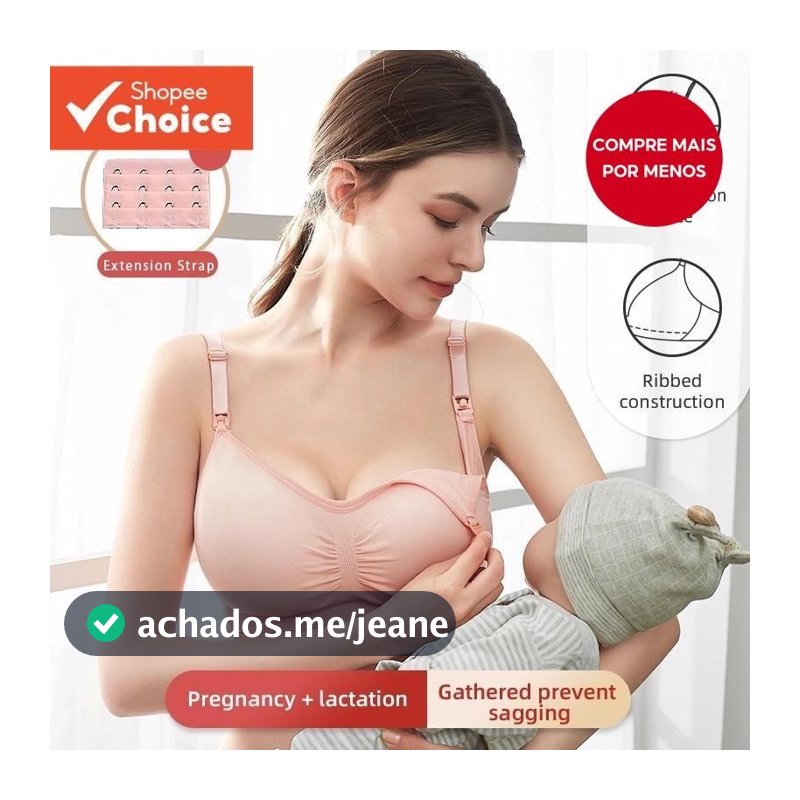 Sutiã Maternidade Sem Fio - Respirável e Confortável para Gravidez e Amamentação