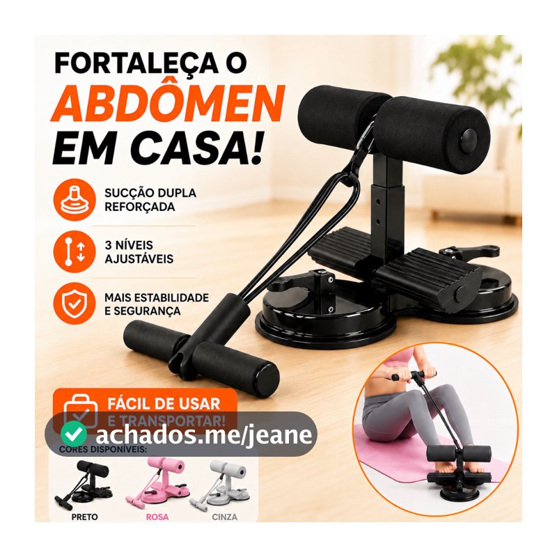 Aparelho Abdominal com Ventosa para Abdômen Definido Treino em Casa Fitness Ajustável