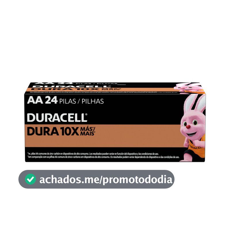 Pilha Alcalina AA Pequena Duracell Com 24 Unidades