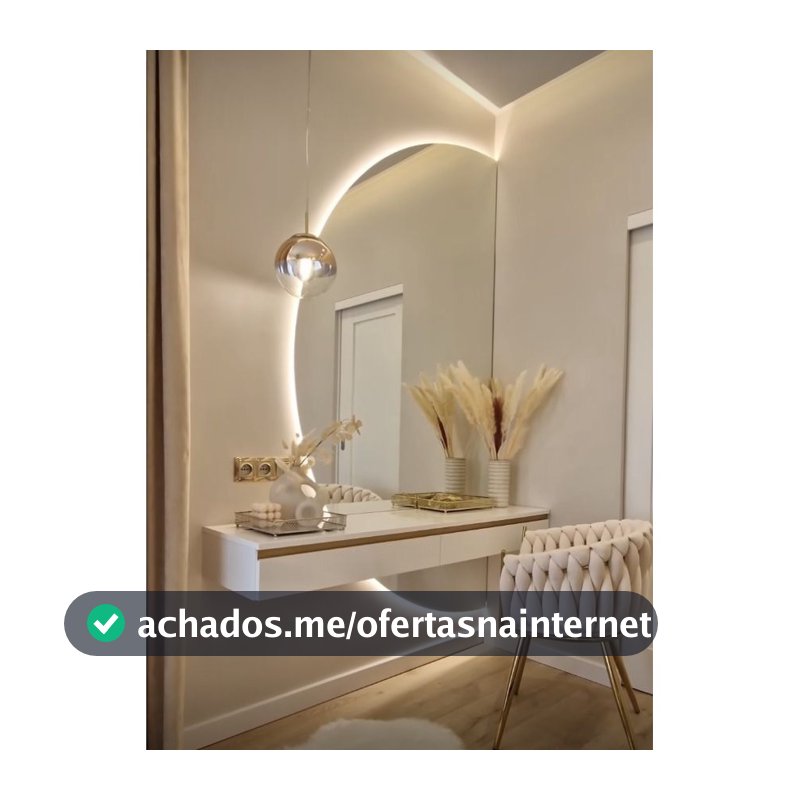 Espelho Orgânico Luz Led Meia Lua de Vidro Lapidado Espelho Para Banheiro Espelho Para Quarto Espelho Para Sala