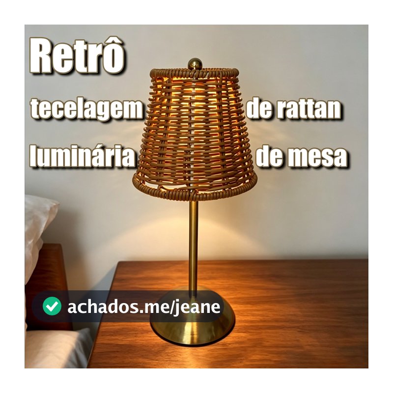 Abajur de mesa USB tricolor em vime, item de decoração para casa, luz noturna para sala de estar e quarto
