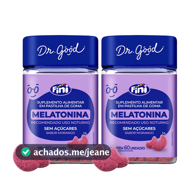 Fini Melatonina em Gomas Kit 2 Unidades | 120 Gomas Totais | Sabor Agradável
