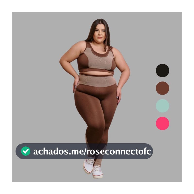 Conjunto Fitness Academis de mahar e Treino Legging + Top S/bojo Plus Size 11194/11205