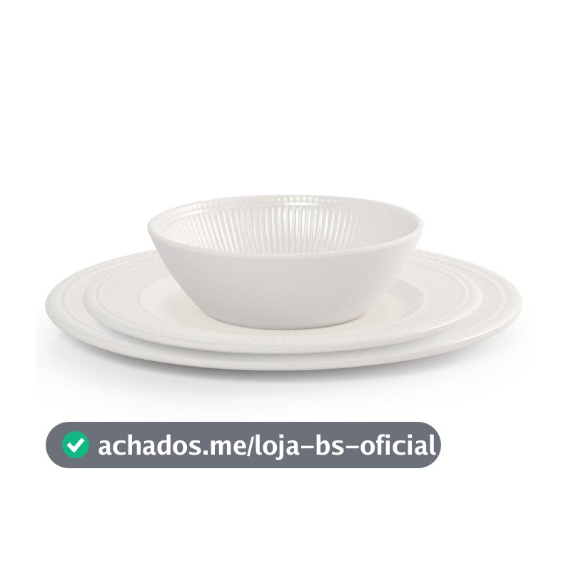 Jogo de Jantar 12 peças Oasis Melamina Pozzani - Off White