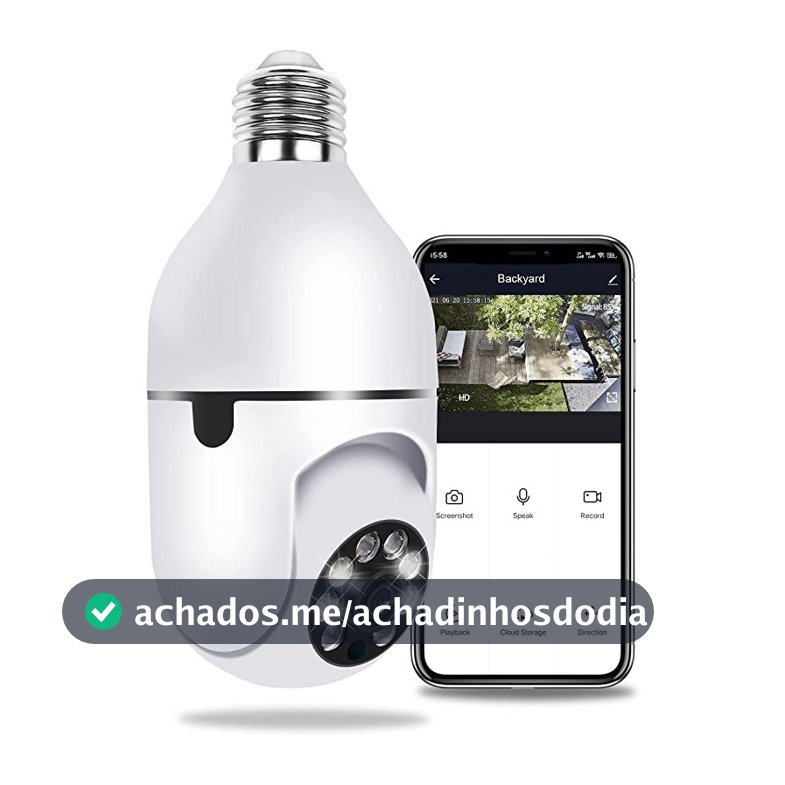 Câmera Segurança Prova D'água Infravermelho Lâmpada Externa 360 Sem Fio Wifi 2.4G G4
