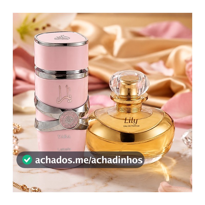 Kit Perfumes Femininos Liillyy e Yara Eau de Parfum Fragrância Doce Elegante Alta Fixação Presença