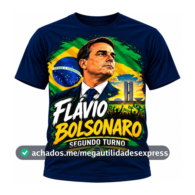 👕 CAMISETA FLÁVIO BOLSONARO – SEGUNDO TURNO | BRASIL PATRIOTA