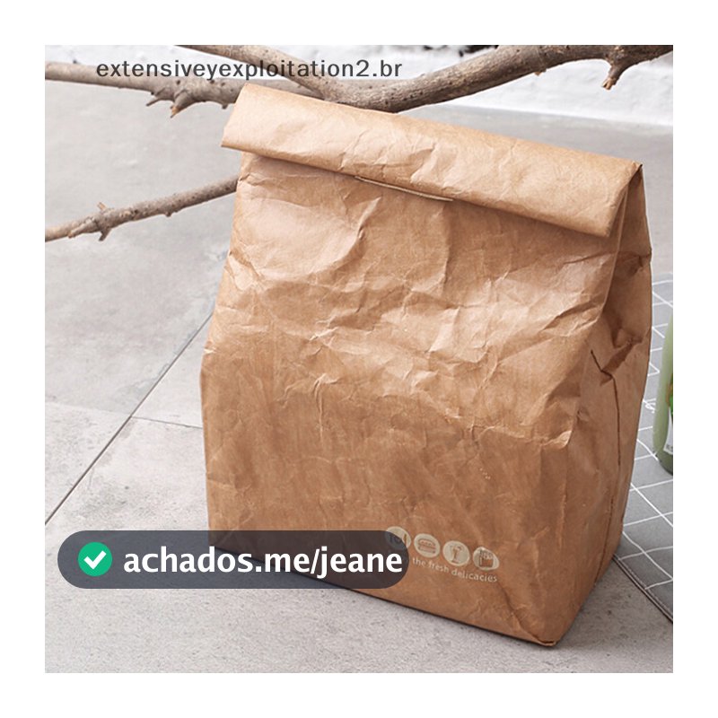 Saco De Almoço De Papel Marrom Da Moda Resfriador Térmico Isolado Reutilizável Fechamento Magnético .