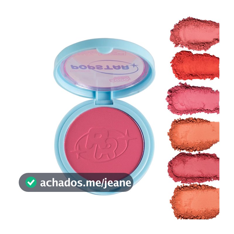 Blush Compacto Ruby Rose Popstar Play Back Alta Pigmentação Longa Duração
