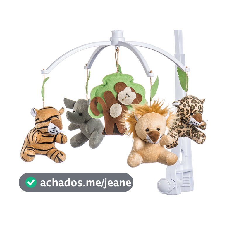 Móbile Berço Bebê Musical E Giratório Animais Da Floresta Envio Imediato
