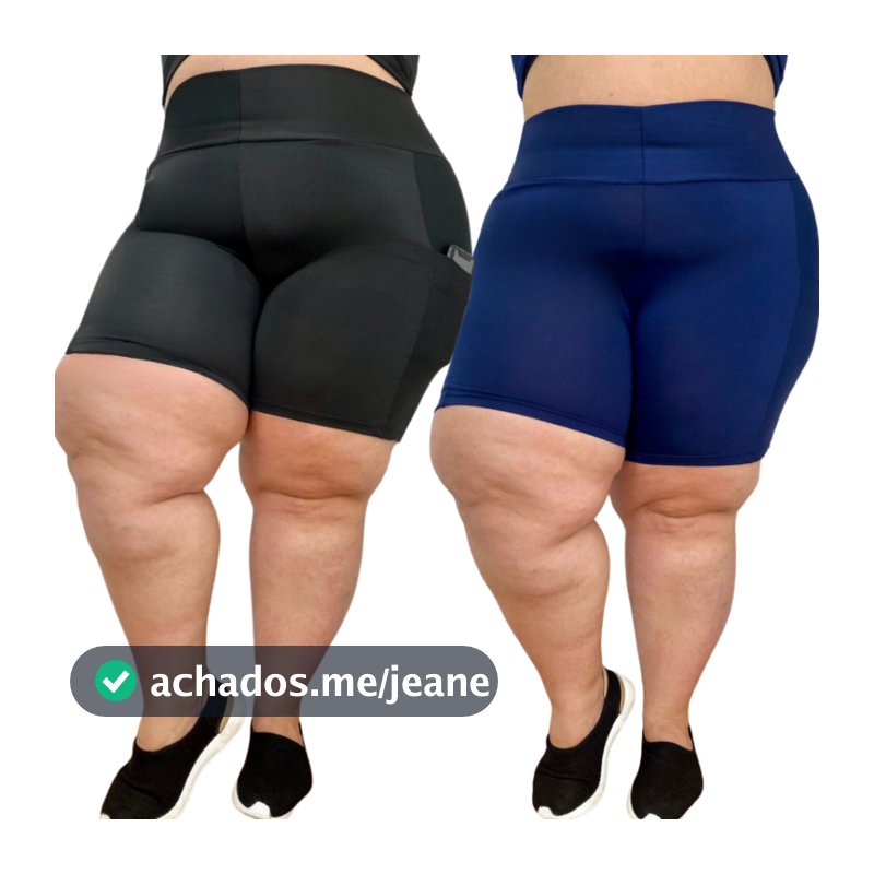 Kit 2 Shorts Plus size feminino Com Bolso Fitness GG XGG EXGG (44 ao 54) modelo curves