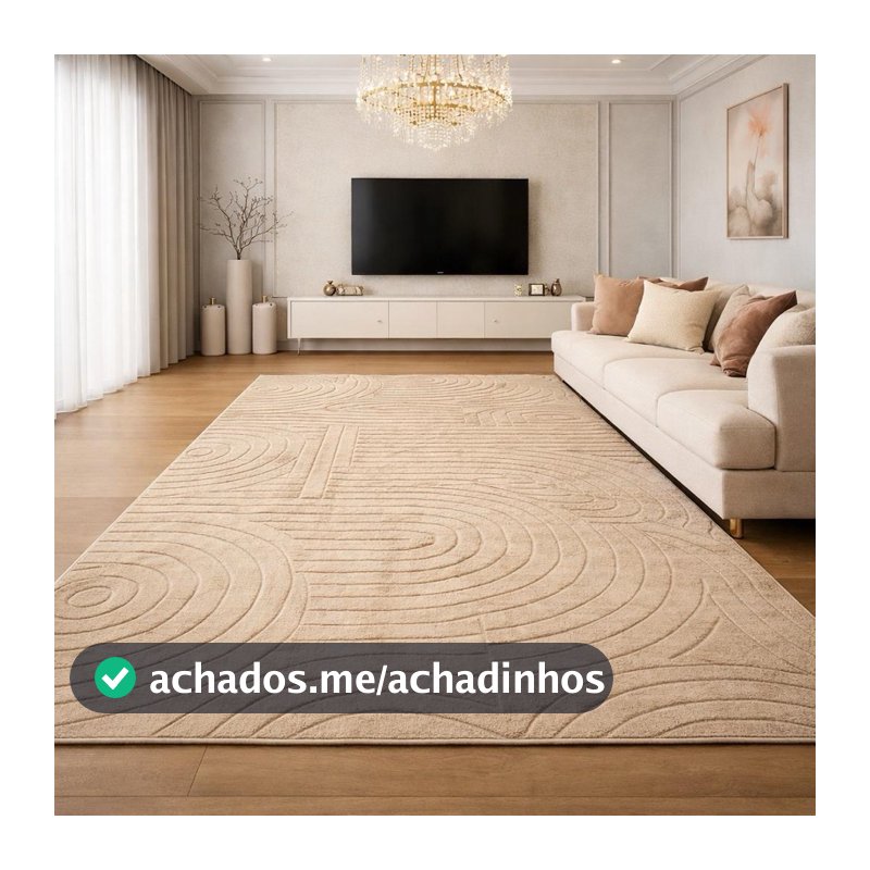 Tapete 3,00x2,00 Geométrico Alto-Relevo Premium Antiderrapante Sala Quarto