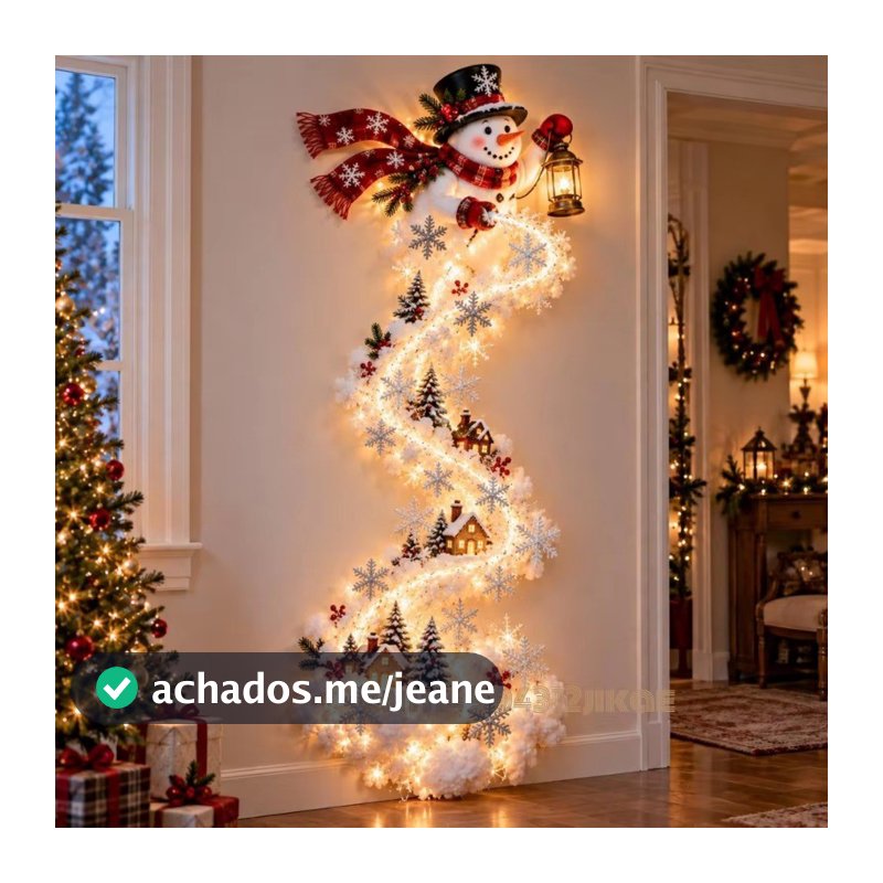 Luz De Parede Mágica Para Trilha De Natal , Decoração De Férias Em Cascata De LED , Brilho Branco Quente Que Economiza E