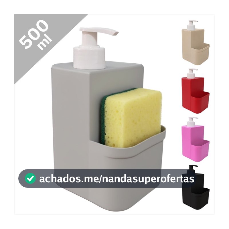 Dispenser Multiuso Sabão Detergente Líquido Porta Esponja Bucha Organizador Cozinha Pia