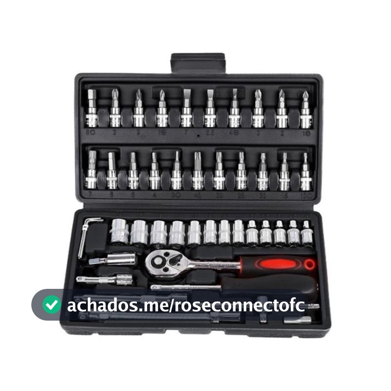 Kit 46 Peças Chave Catraca Jogo Soquetes Allen Torx Ferramentas Profissional Completo