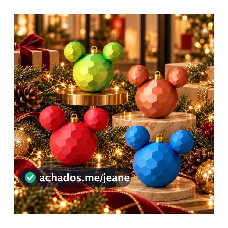 Enfeites de Natal Mickey Mouse Bola Arvore Decorativo 7cm Premium Luxo
