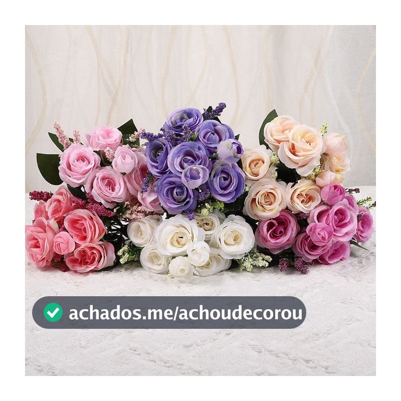 Buquê de flores artificiais enfeites de mesa e casamentos com 6 cabeças - FR 897