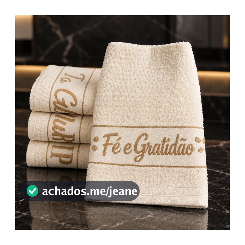 Kit 5 Panos de Prato Bege Jacquard Atoalhado 70x45cm Pano de Copa Algodão Gourmet Felpudo Toalha de Louça Cozinha