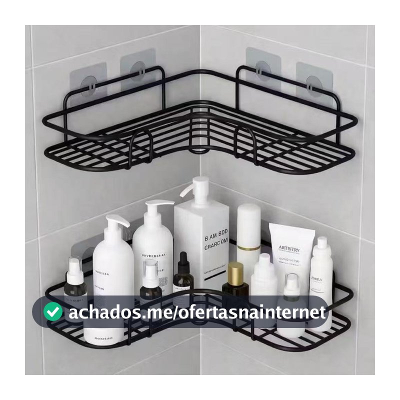 Prateleira de Banheiro Adesiva Sem Furo Porta Shampoo Sabonete Organizador Multiuso para Cozinha Lavanderia