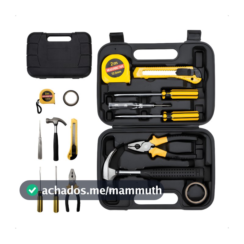 Kit De Ferramentas 8 Peças Jogo De Chaves Martelo Alicate Presente Com Maleta