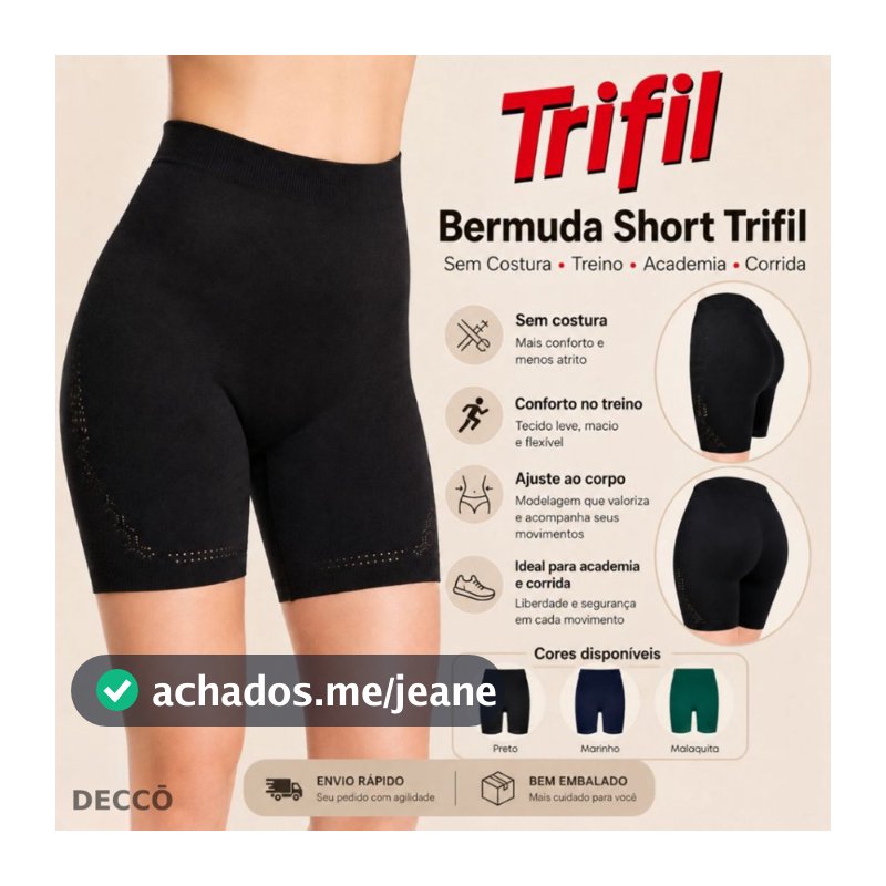Bermuda Short Trifil Feminino Adulto Sem Costura para treino e Academia Corrida Esportes Fitness