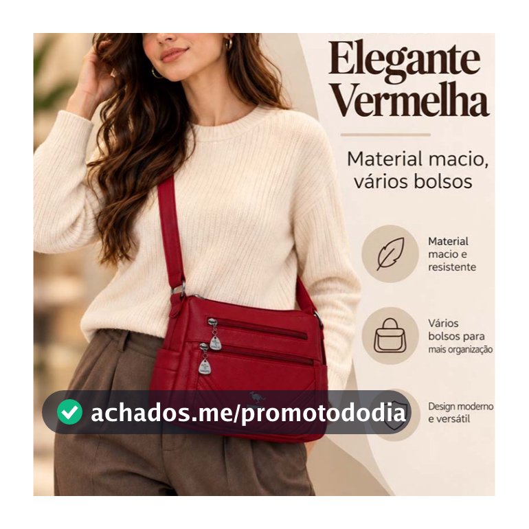 TOMI MITO Bolsa Feminina Transversal com Múltiplos Bolsos e Divisórias Alça Regulável para Uso Diário TM9223