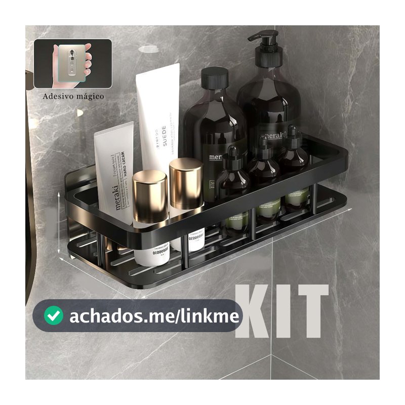 Suporte De Shampoo Organizador Alta qualidade Prateleiras De Banheiro Sem Furo Premium-Space Aluminium
