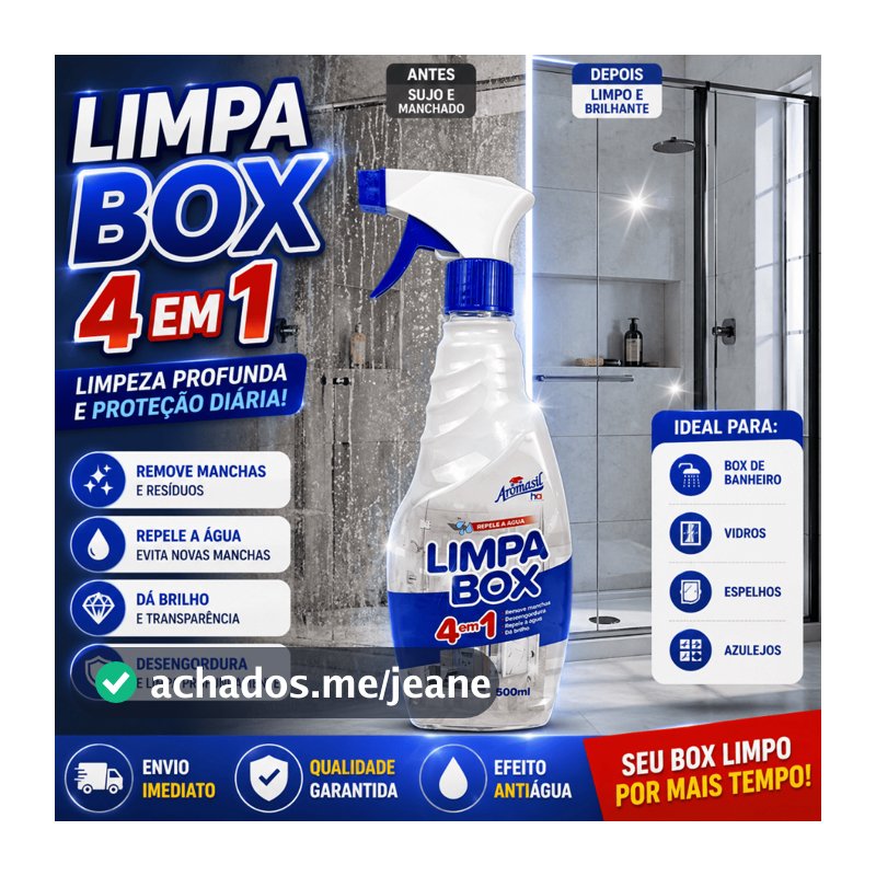 Spray Limpa vidros Box banheiro cristalizador 500ml Aromasil