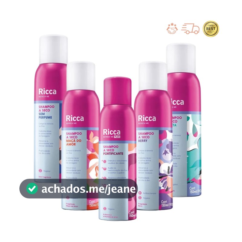 Shampoo a Seco Ricca 150mL - Escolha Seu Preferido