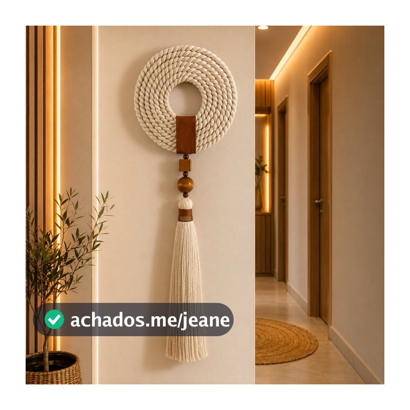 Colar de parede, decoração de parede, macrame, adorno decorativo, boho chic, artesanal, sala