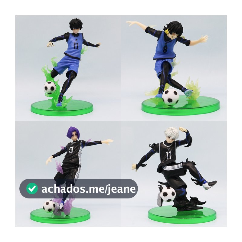 1 Pçs Anime Azul Bloqueio Figura Bachira Meguru Isagi Yoichi Nagi Seishiro Mikage REO Futebol Menino Estátua PVC Figur