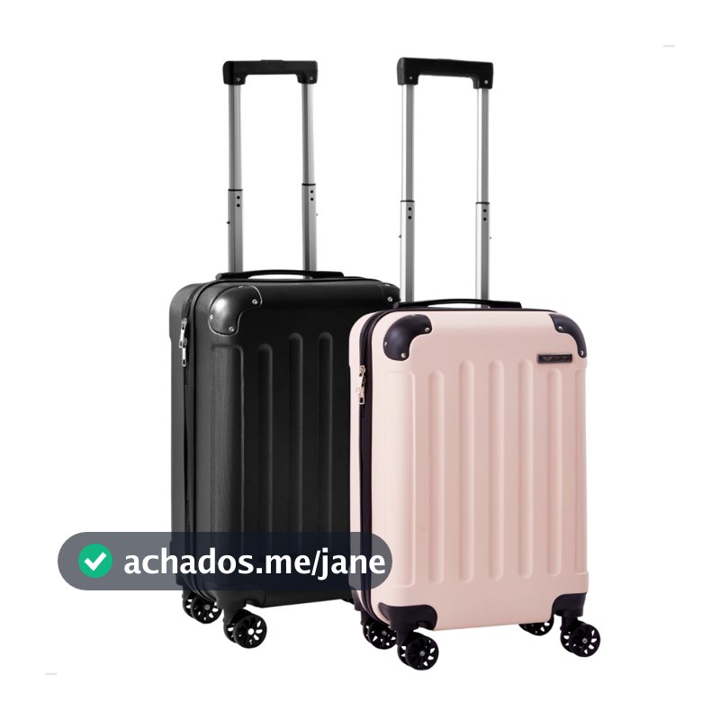 Kit Casal 2 Mala De Viagem De Bordo de Mão Anac 10kg Giratórias Para Levar Na Cabine Do Avião Dubai