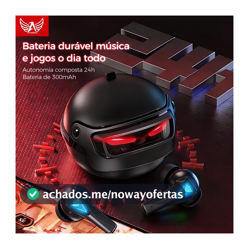 Fone de Ouvido Gamer Bluetooth Fone TWS Gamer Com Redução de ruído original
