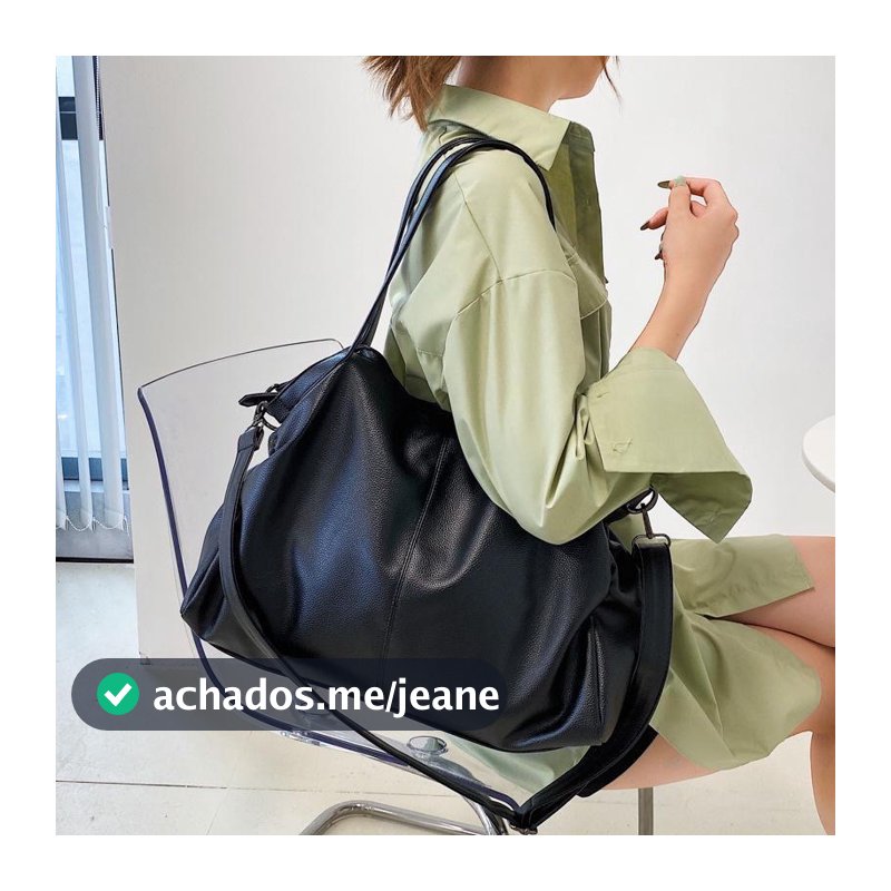 Bolsa Feminina Grande  Couro Pu  Impermeável Escolar Faculdade Trabalho Viagem