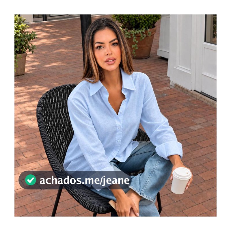 Camisa de feminina tecido linho  manga longa classico basico e versatil Leve, Solta e Casual