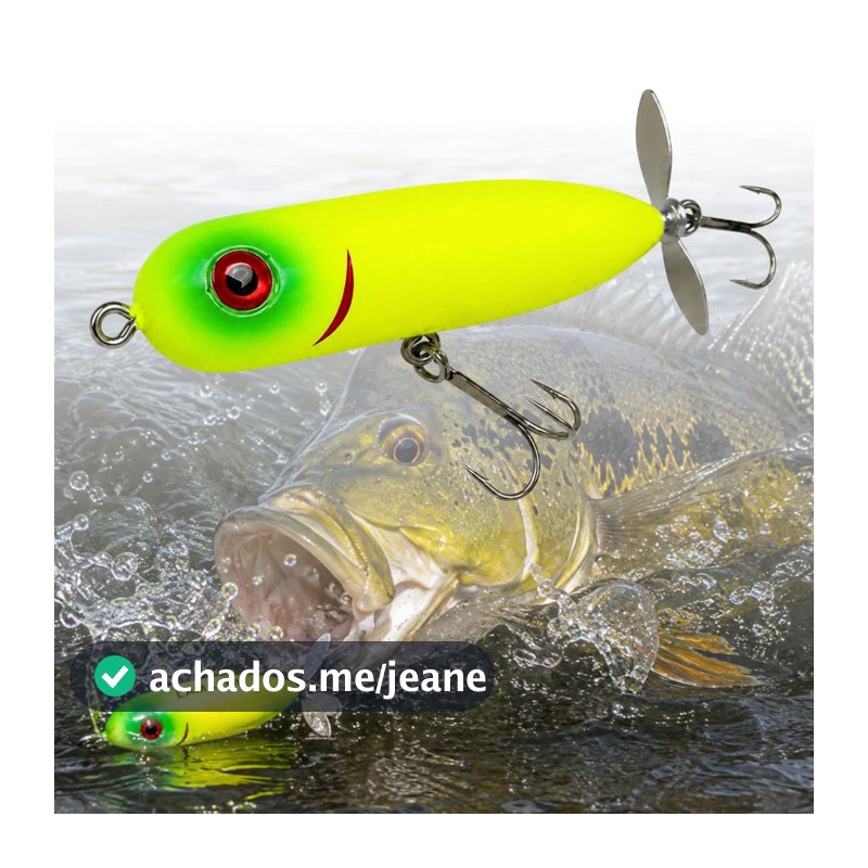 Isca Hélice Artificial Superfície 9cm Pesca Garateia Tucunare Açu Traira Trairao Torpedo Pescaria