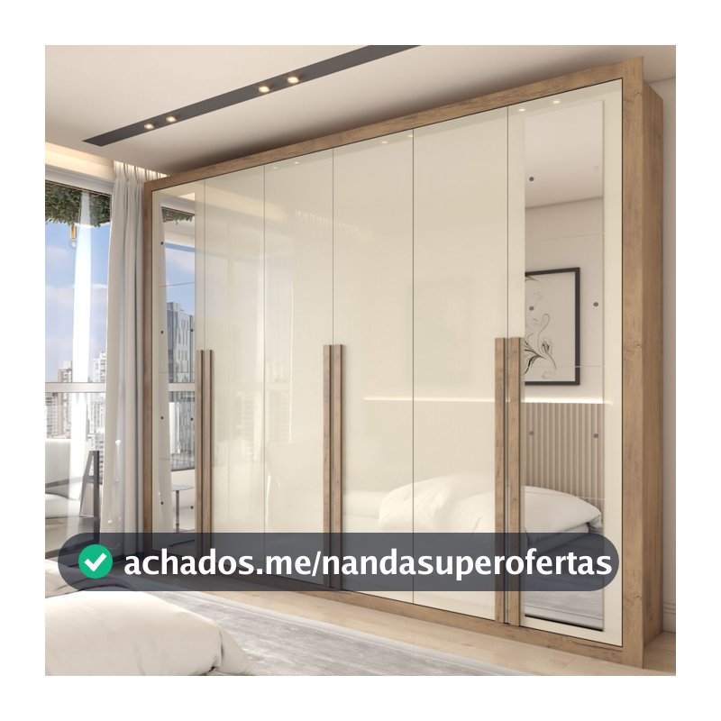 Guarda-Roupa Casal Severo Gold 6 Portas 6 Gavetas com Espelho - Panorama Móveis