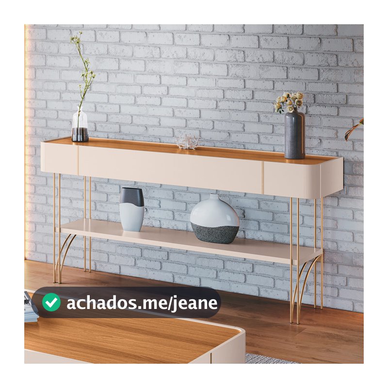 Aparador Decorativo Industrial Sala de Estar Jantar La Vie B01 Off White Cinamomo - Lyam Decor