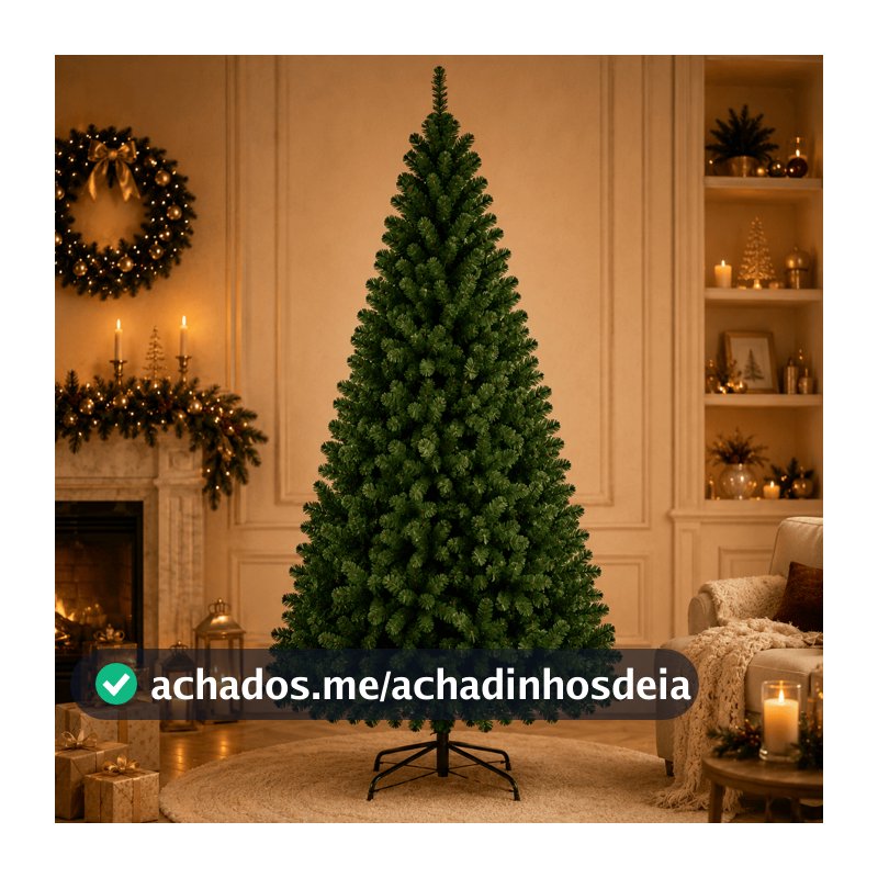 Árvore De Natal Pinheiro 210cm 600 Galhos Cheia Premium Verde