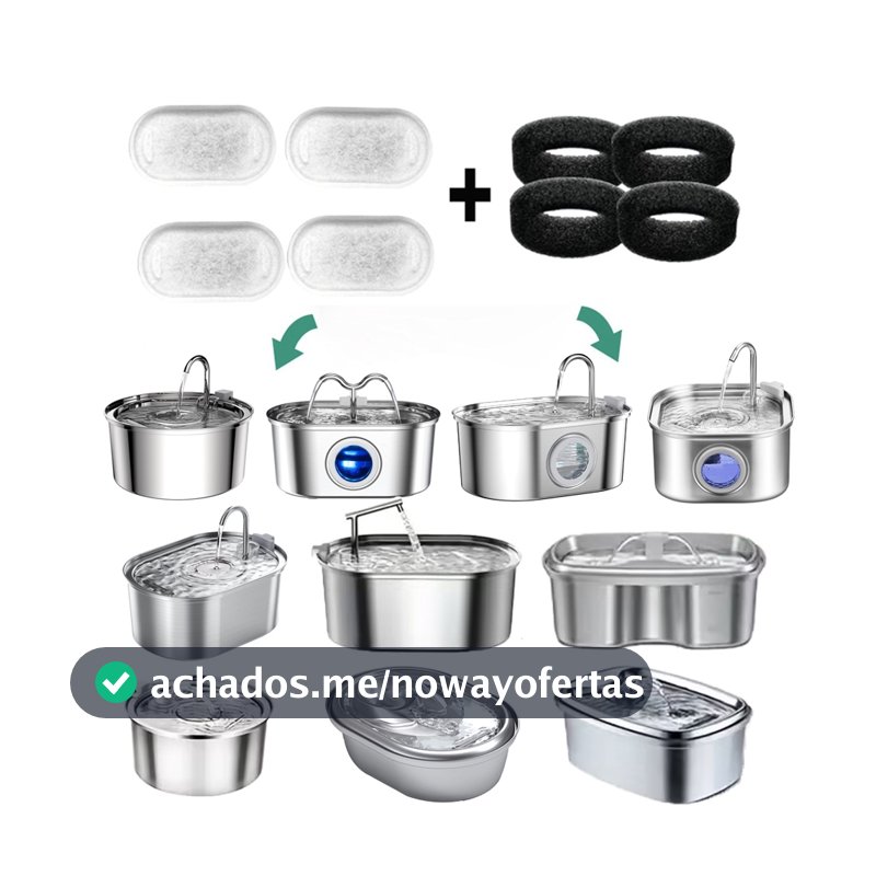 Filtros de Substituição para Fonte de Água para Gatos de Aço Inoxidável com Carvão Ativado