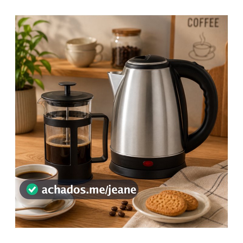 Chaleira Elétrica 220v Prensa Francesa 300ml Cremeira Cafeteira Café da Manhã