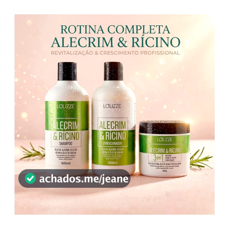Kit Shampoo + Condicionador + Máscara 500ml/Antiqueda e Definição de Cachos