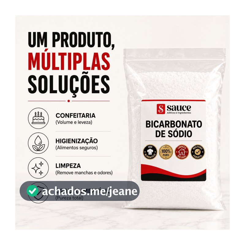 Bicarbonato de Sódio 100% Puro Alimentício | Limpeza e Receitas