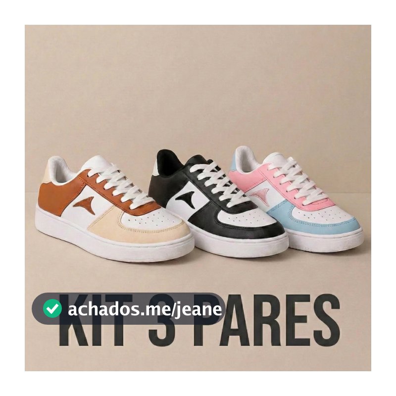 Kit 3 Pares Tênis Casual Street Look Urbano Conforto Respiravel Para Caminhadas E Uso Diario