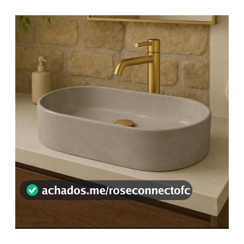 Cuba lavabo para banheiro sobrepor de concreto cimento queimado - envio imediato