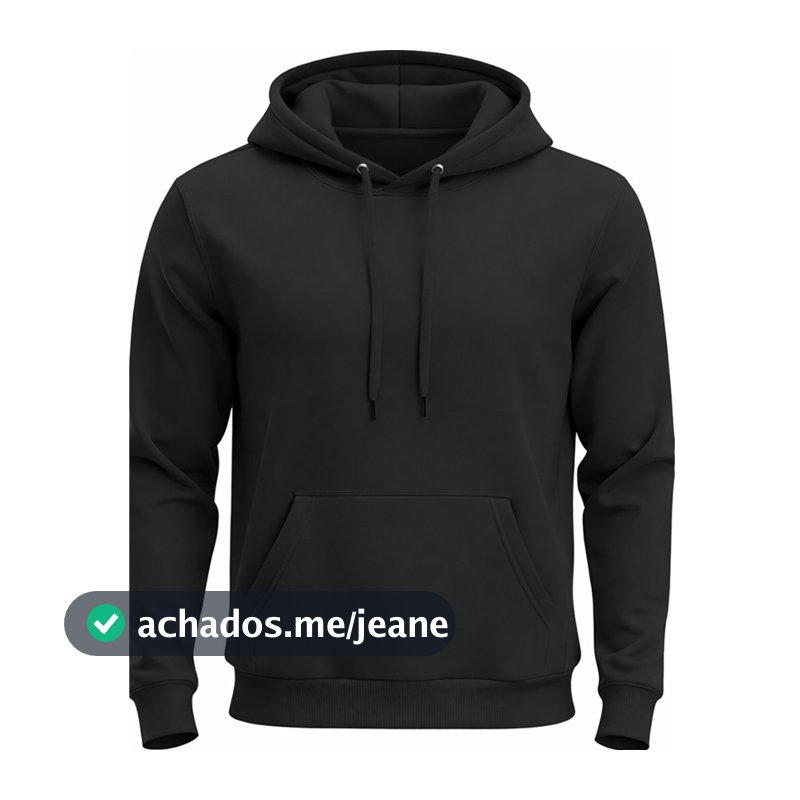 Moletom Canguru Unissex Algodão Atacado Promoção Preto Liso Sem Estampa