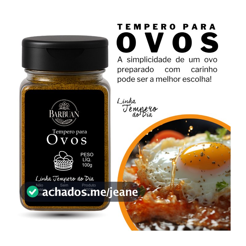Tempero especial para Ovos 100% Natural Pote 100g - Barbuan Casa de Sabores