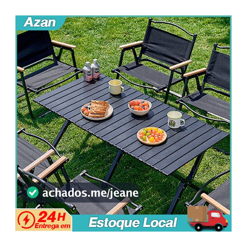 Mesa Camping Dobrável Portátil Alumínio Praia Acampamento Camping Churrasco C/ Bolsa De Transporte