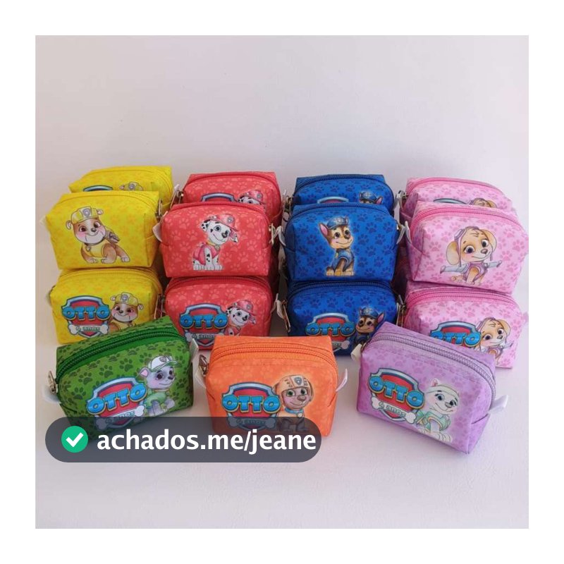 Kit c/15 ate 60 Porta Moeda Personalizado Patrulha Canina batizado lembrancinhas de aniversário brindes top